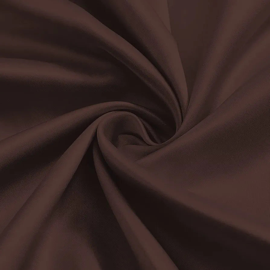Divine Casa 7 Feet Super Satin Semi Blackout Door Curtains Colour Chocolate Brown Solid Sunlight Blocking Panels (Pack of 2)