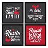ArtX Paper Motivational Gym Exercise Quotes AXJ00144-MOT Wall Art Painting Set of 4