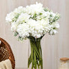 Artificial Dahlia Flower Bunch – 7-Stem Faux Bouquet White