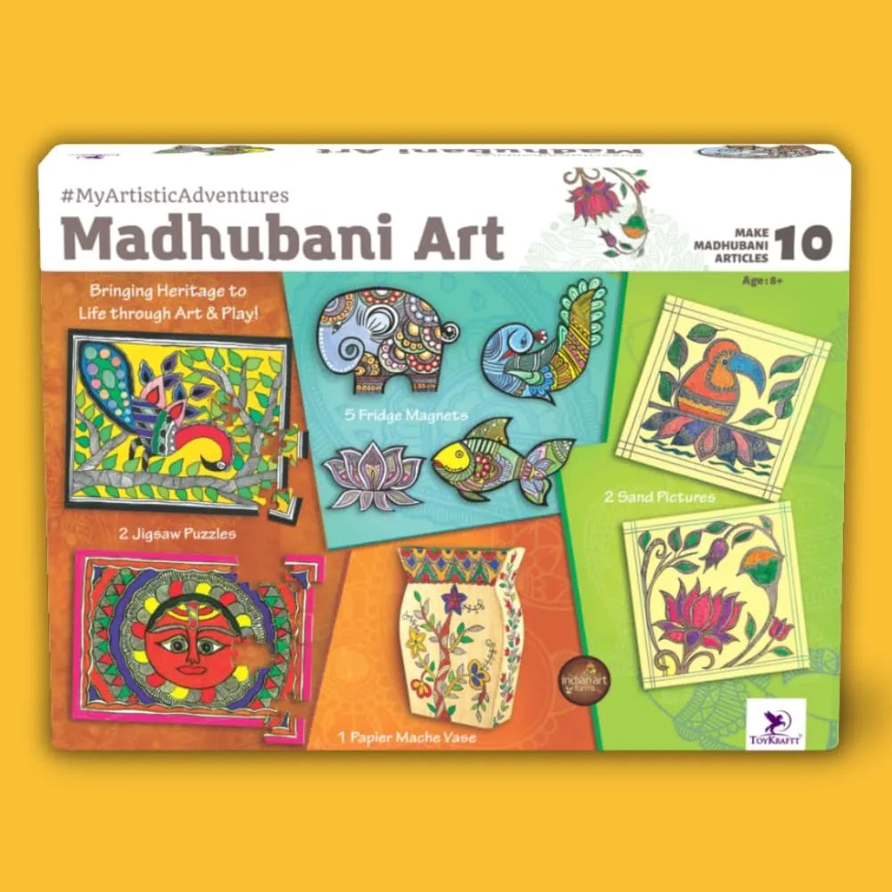 TOYKRAFTT DIY Indian Art Forms, Art and Craft Kit for 9-12 Year Olds, Gifts for Girls & Boys - Madhubani Art