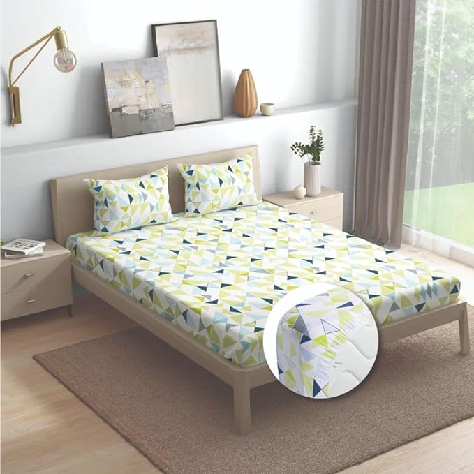Wakefit Bedsheet For King Size Bedsheet King Size Bed Cotton 2 Pillow Covers Elastic Fitted Sheet Maze Multicolor