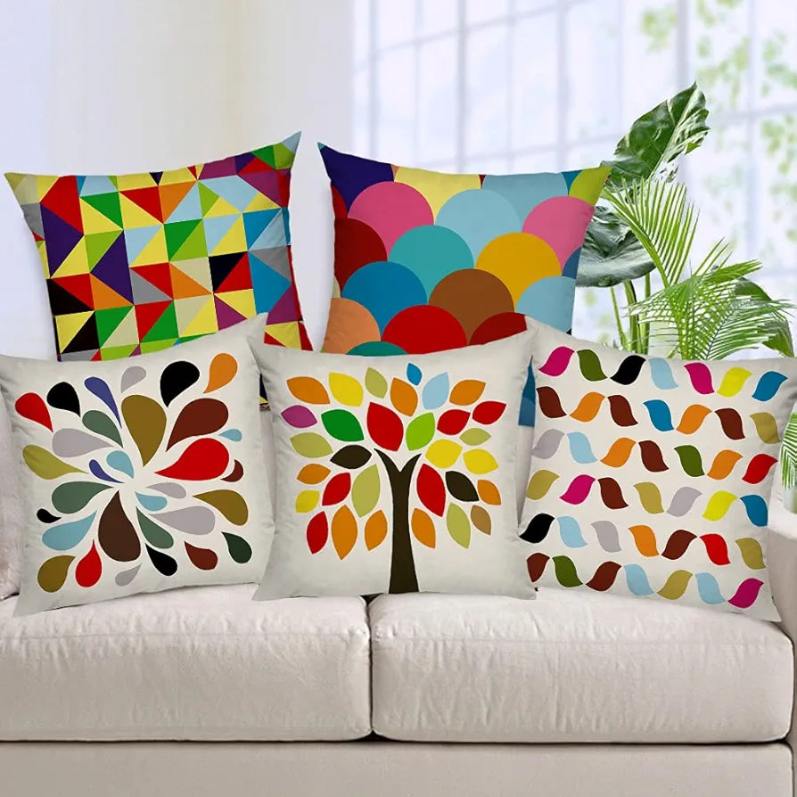 Aerohaven Jute 50TC Cushion Cover - 5 Pieces Multicolor
