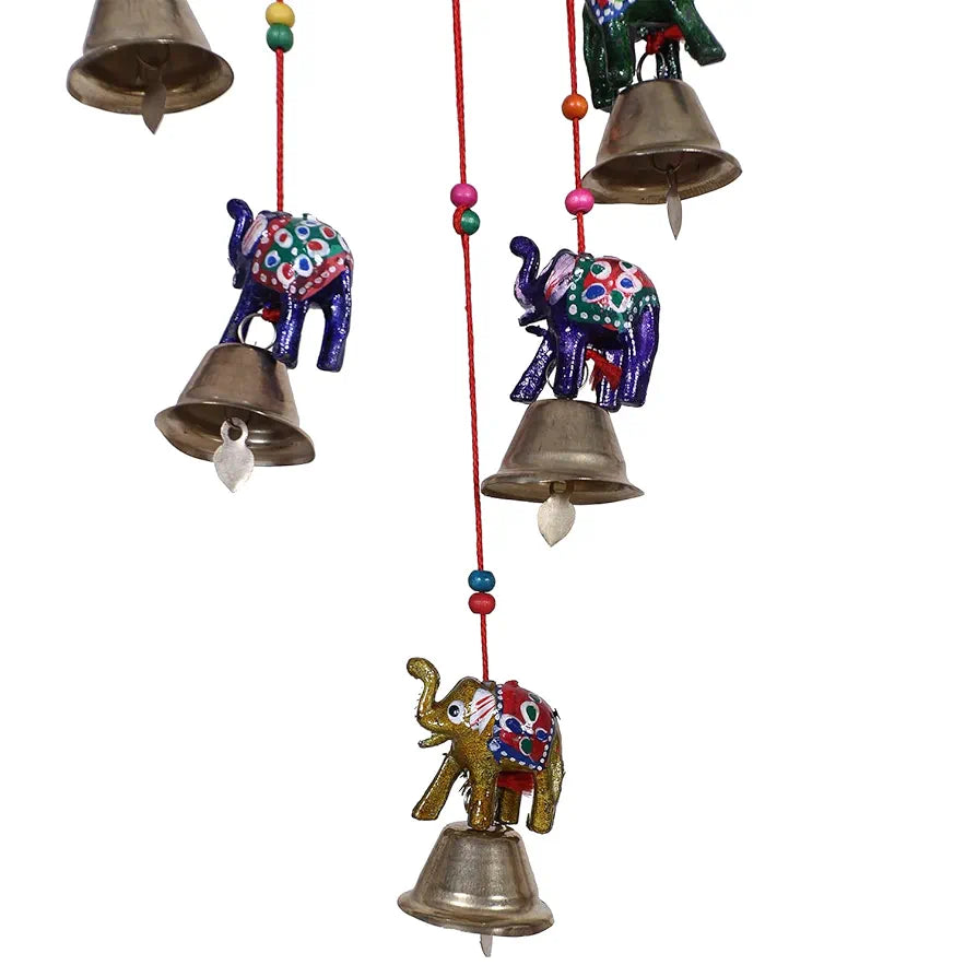 Heart Home Handcrafted Rajasthani Traditional Windchimes Wooden Wall Hanging Toran