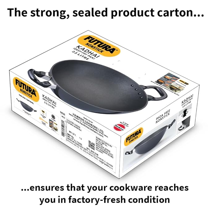 Hawkins Futura 2.5 Litre Deep Fry Pan Non Stick Kadai