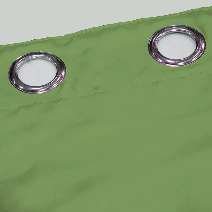 Divine Casa Premium Micro Satin Semi Blackout Door Curtains Solid Design Size 7 Feet Elegant Look & Light Control Colour Leaf Green (Pack of 2)