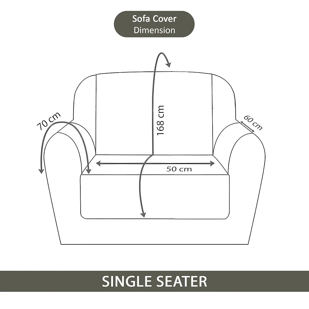 Kuber Industries Soft Velvet Quilted Single Seater Sofa Cover with Pocket Arms Frill Olive Green