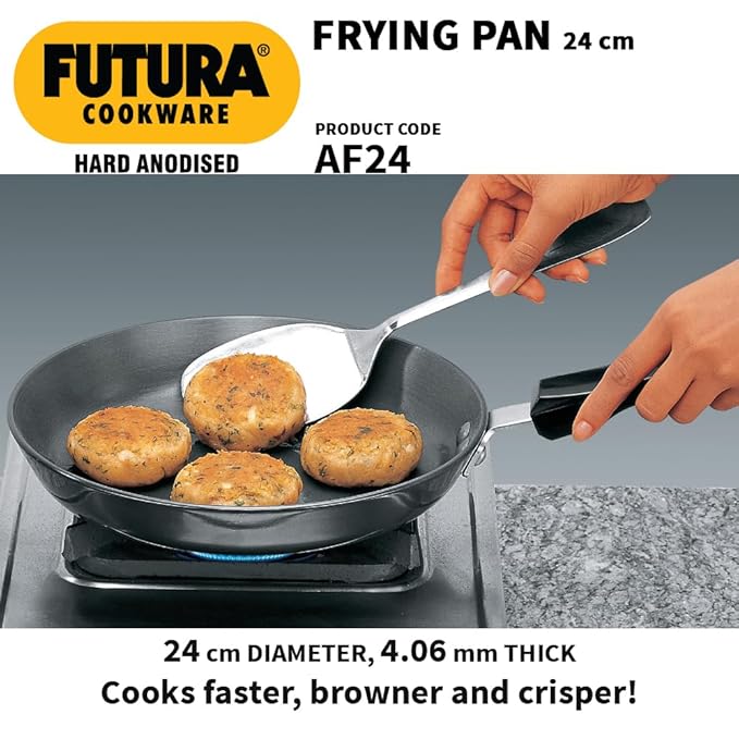 Hawkins Futura 24 cm Frying Pan Hard Anodised Fry Pan Black