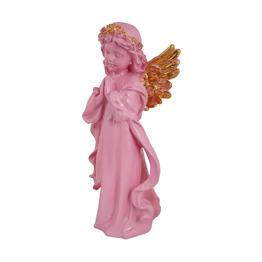 Zart Praying Angel Girl Golden Wings Showpiece for Home Decor Showpiece