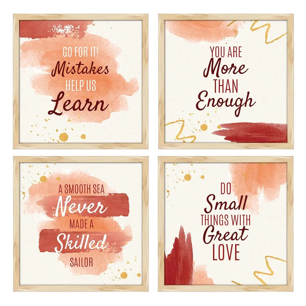 ArtX Paper Go for It Motivational Quotes Wall Frame Art Painting Set of 4