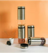 Femora Kitchen Storage Jars Steel Body With See Through Bottom Jar | 900 Ml | Pack of 4