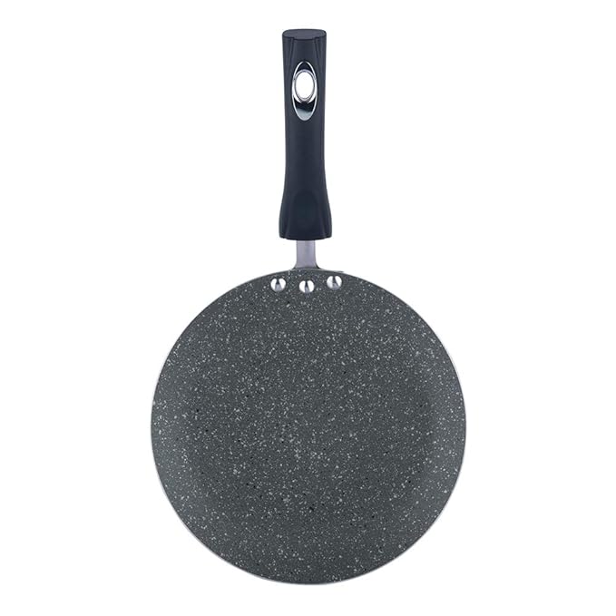 Vinod Zest Marbilo Aluminium Non Stick Concave Tawa - 24 cm | Roti / Chapati Tawa | 3 mm Thick | 5 Layer Coating | Stain Resistant