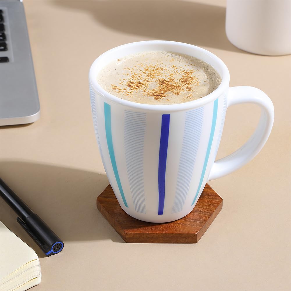 Larah by Borosil Blue Strip 390 Ml Mug