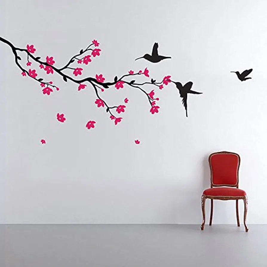 Decals Design Humming Birds and Blossoms Wall Sticker