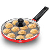 Hawkins Nonstick Appe Pan with Glass Lid, 12 Cups, Diameter Black Cast Aluminium, Red