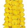 Artificial Marigold Fluffy Flowers Garlands Yellow Approx. 4.5 to 4.9 ft- 5 Pieces