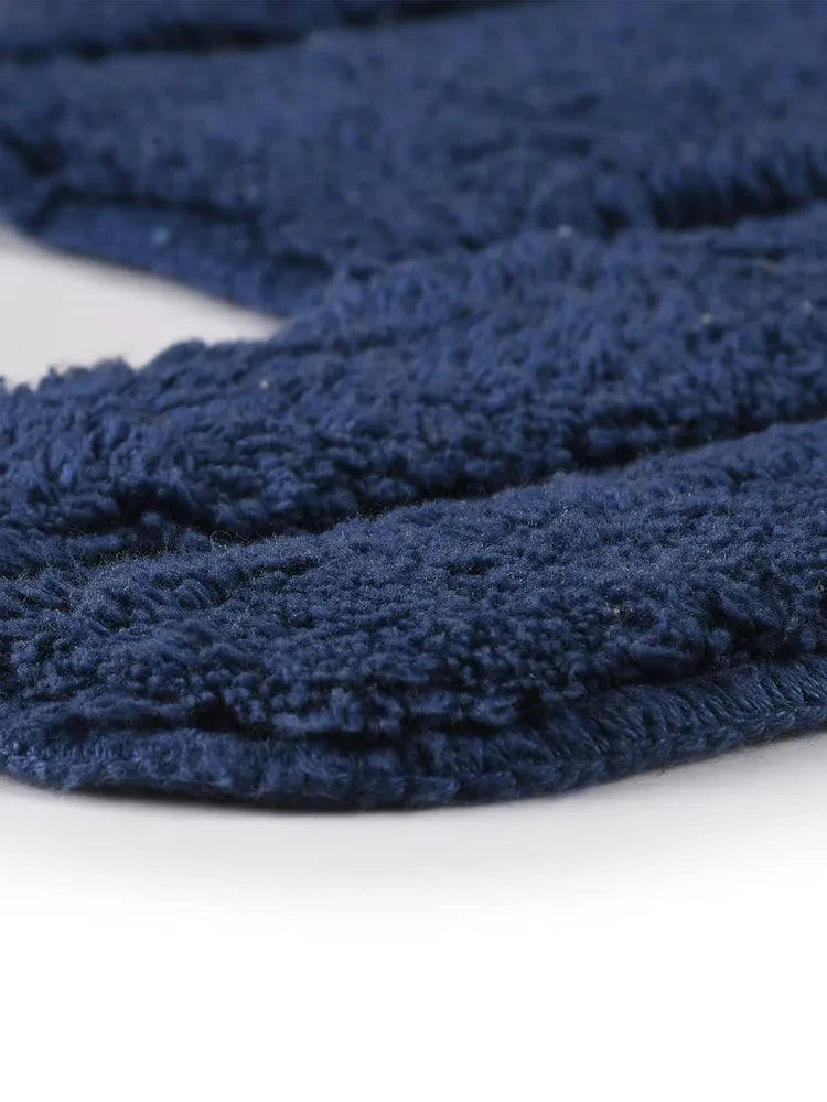 Saral Home Cotton Anti Slip Bathmat Set with Contour Colour Blue