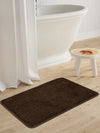 Saral Home Neo Shaggy Yarn Anti-Skid Bath Mats Colour Brown