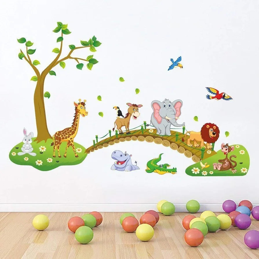 Jaamso Royals Jungle Animals Wall Stickers X 90 cm Multicolor