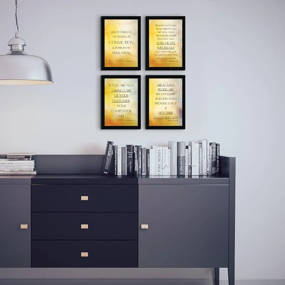 ArtX Paper Business Sales & Marketing Motivational Quotes B0D4VLF39N Wall Frames  Set of 4