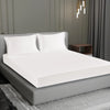 Cloth Fusion Satin Elastic Fitted Bedsheets Double Bed Luxury Queen Size with 2 Pillow Covers White