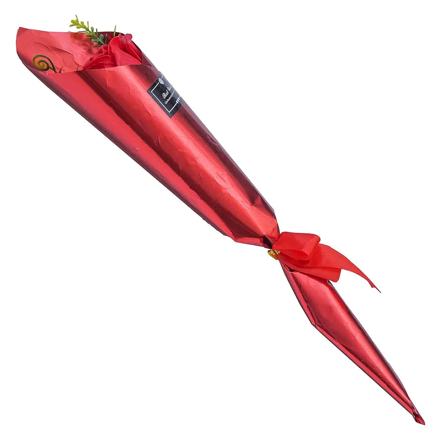 Best Wishes Artificial Red Rose Flower Decorative Showpiece Gift