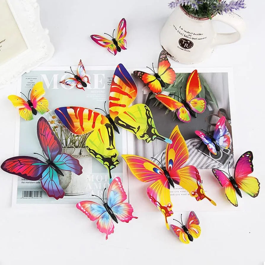 Jaamso Royals Multi 3d Magnet Butterfly Stickers -self-adhesive