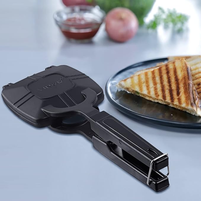 Vinod Zest Non-stick Sandwich Toaster With Bakelite Handle Non Toxic | 3mm Thickness