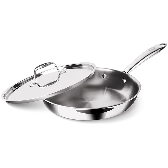 Milton Pro Cook 26 Cm Frying Pan Triply Stainless Steel With Lid, 2.2 Litre - 2070 gms