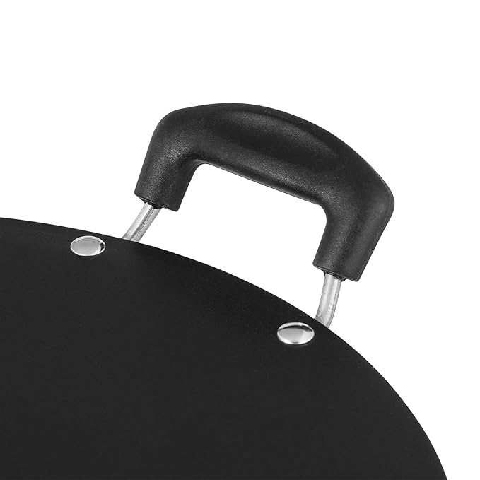 Vinod Zest Aluminium Non Stick Pathri Tawa - 31.5 cm | 5mm Thick | 3 Layer Coating | Metal Spoon Friendly | Bakelite Handle