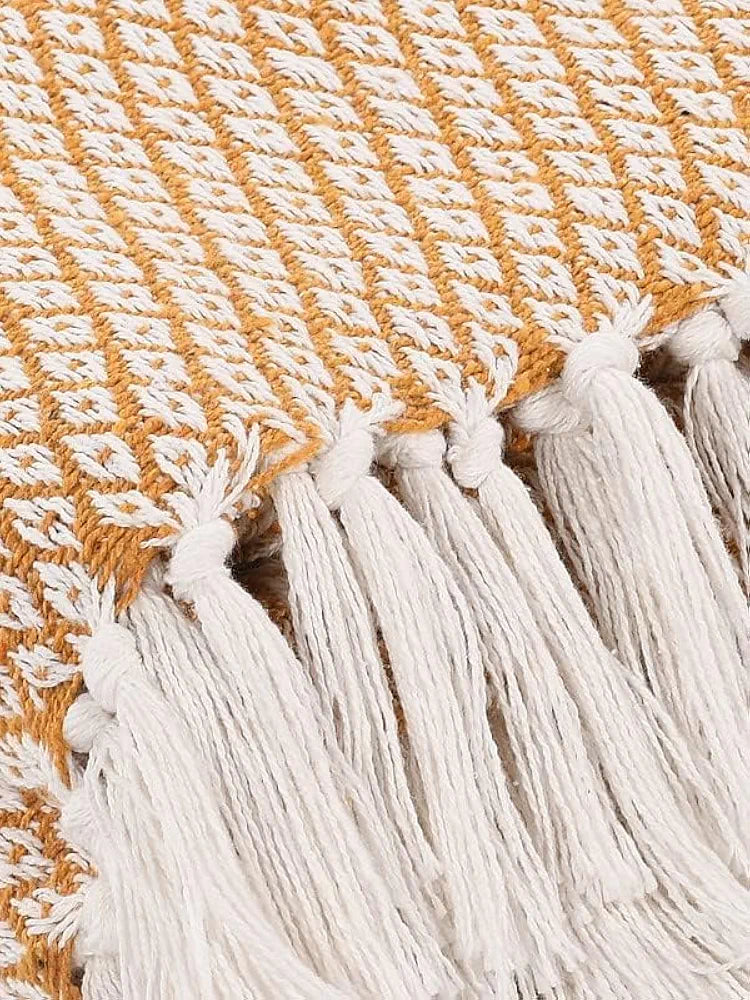 Sashaa World Soft Throw Blanket Colour Yellow/White