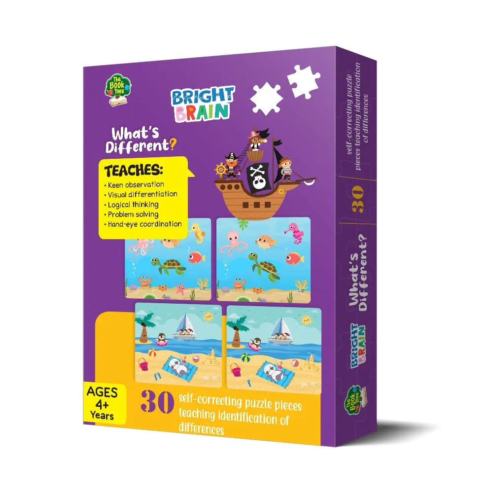 Bright Brain Match The Difference Puzzle – 30 Self-Correcting Sets for Preschoolers | Visual Matching Game for Kids Age 4+ | Fun Learning Toy by Majestic Book Club