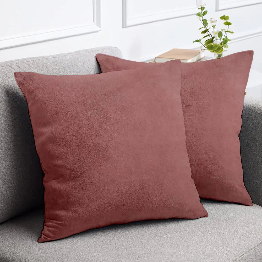 Cloth Fusion Velvet Sofa Cushion Cover Set of 2 Luxurious Cushion Cover Dusty Pink