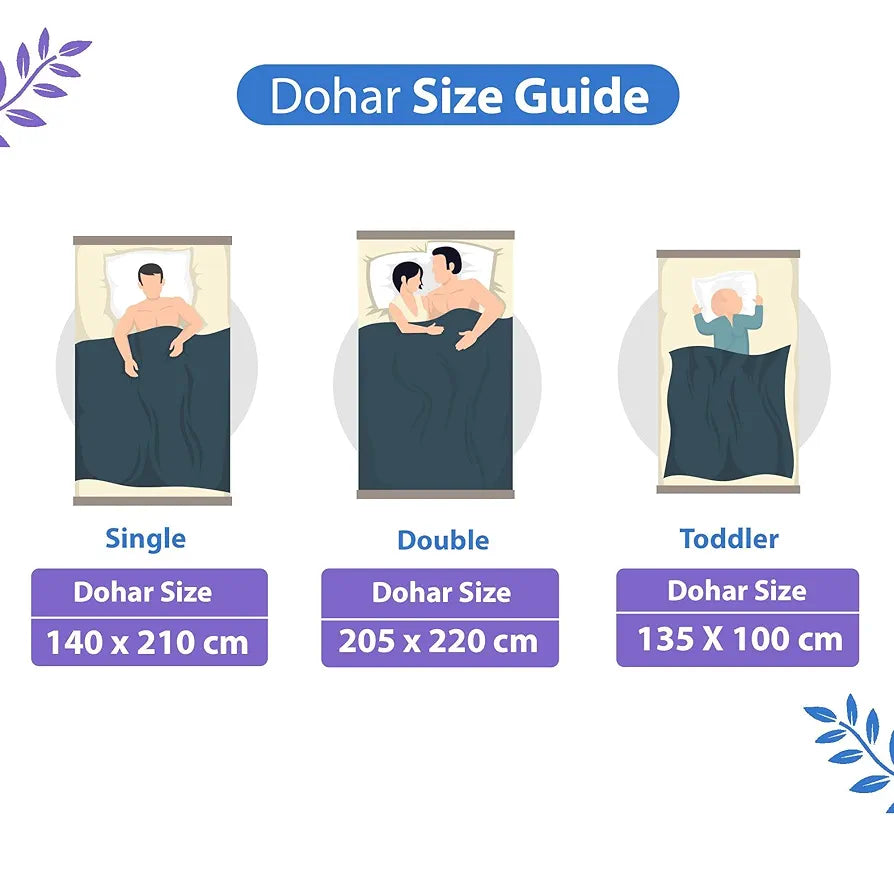 Divine Casa 120 GSM Microfiber Single Dohar Soft & Lightweight Throw Blanket Leaf Pattern Colour Aquarius Purple