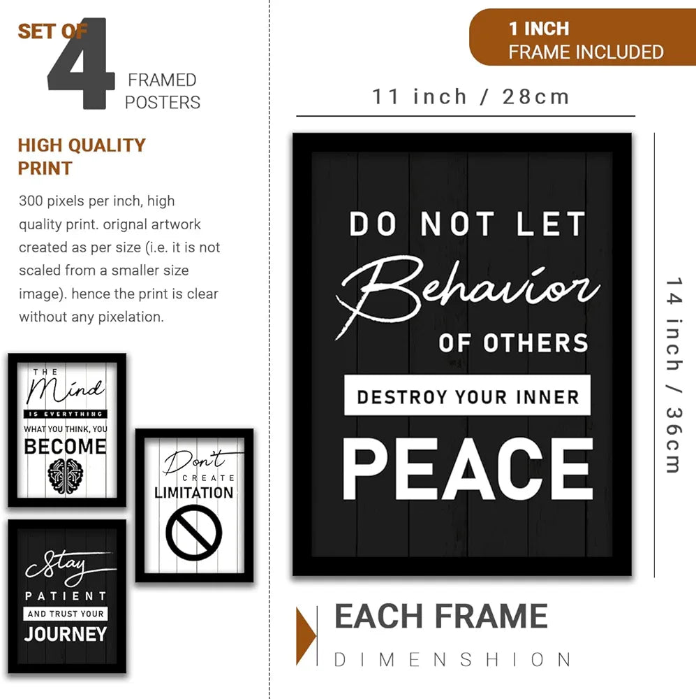 Kotart Dont Create Limitation Framed Posters Motivational Quotes Wall Frame