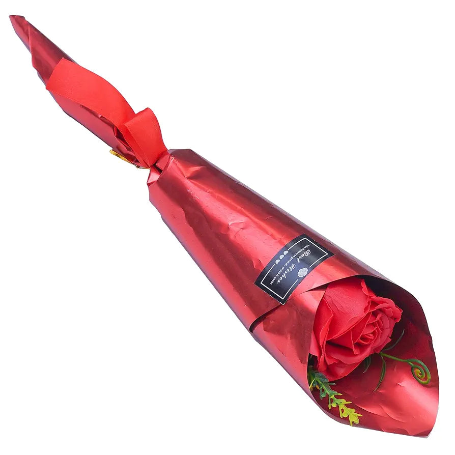 Best Wishes Artificial Red Rose Flower Decorative Showpiece Gift