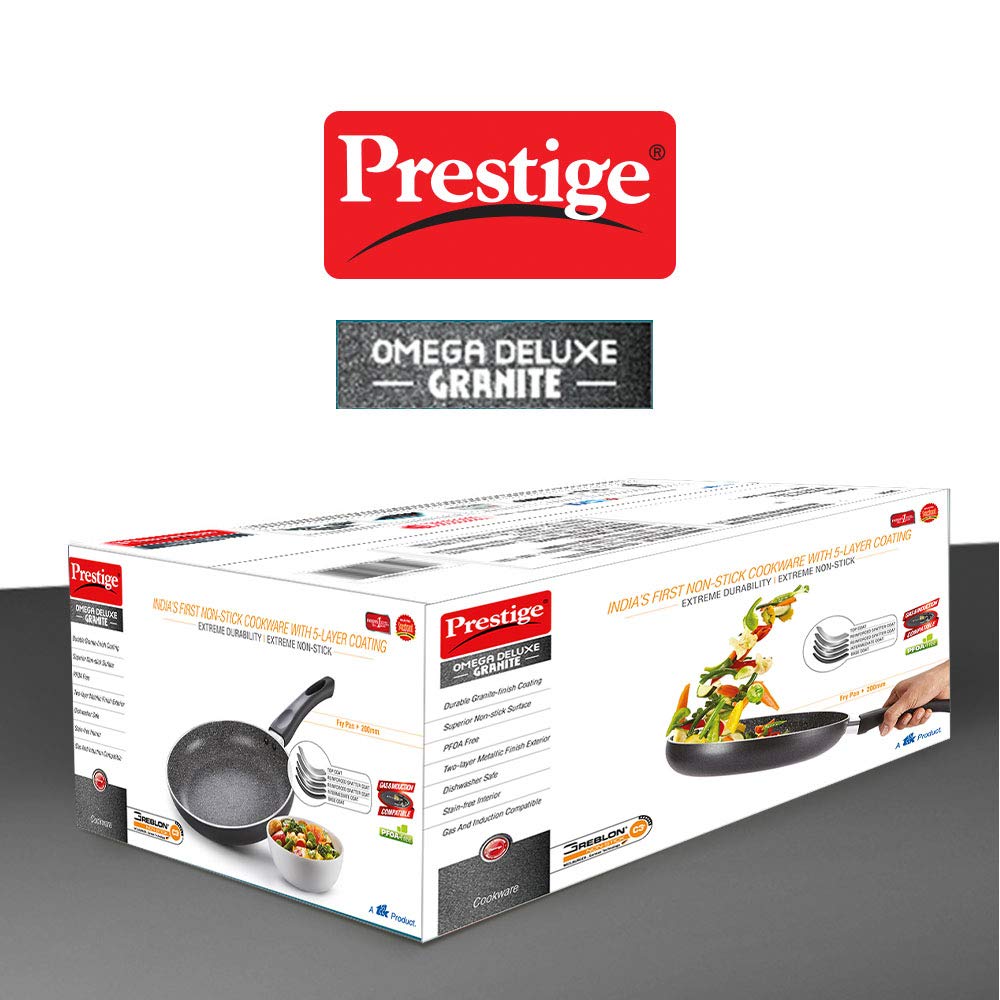 Prestige Non-Stick Omega Deluxe Granite Fry Pan (Omelette Pan) 20 Centimetre