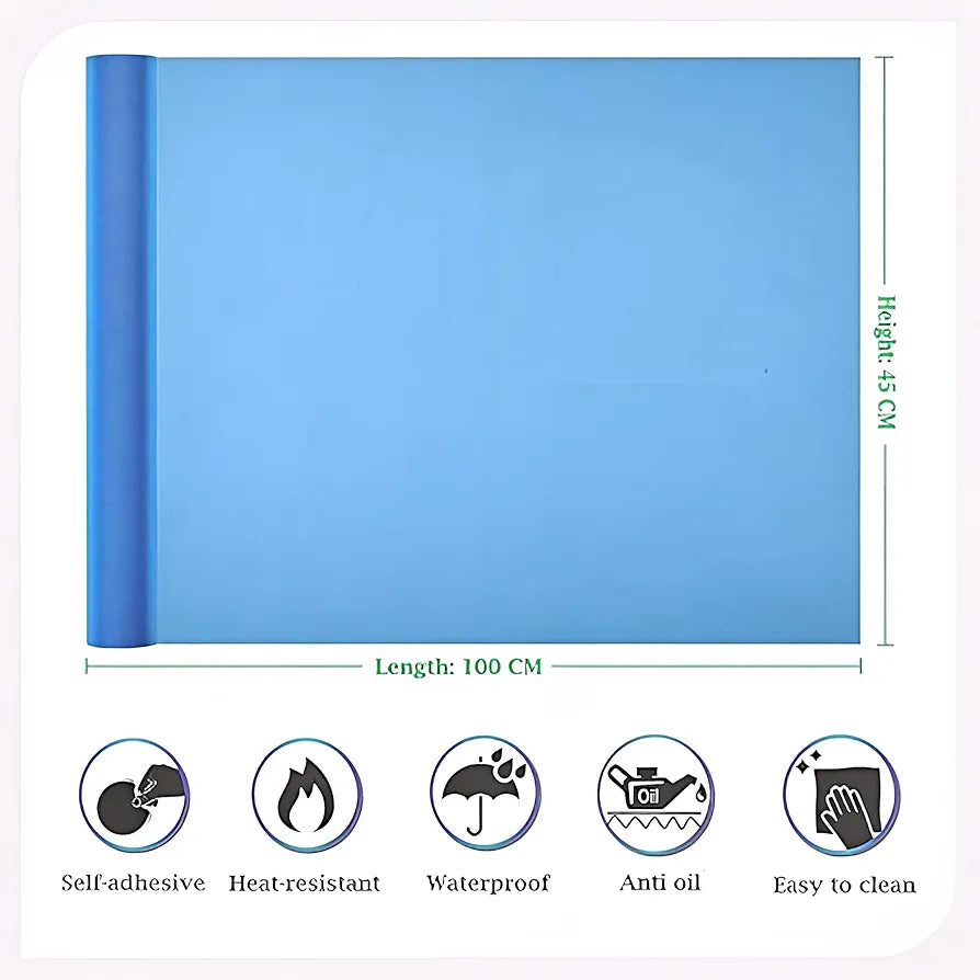 Jaamso Royals Plain Grey Blue Matte Wallpaper for Walls Wall Stickers for Kitchen