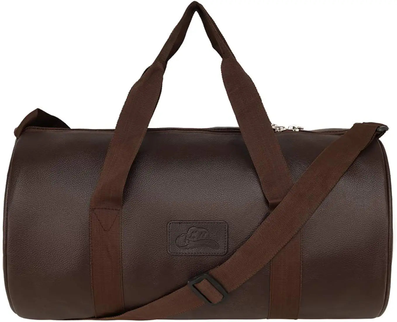 Leather World Vegan Leather 24 Cms Duffle/Shoulder/Gym Bag for Men & Women Brown Travel Friendly Bag Gifts for Men