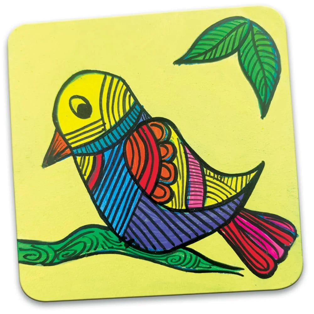 TOYKRAFTT Glass Painting Kit for Kids| Gifts for Girls Boys Age 8+| Madhubani Arts & Crafts Kit Glass Painting Madhubani Kit