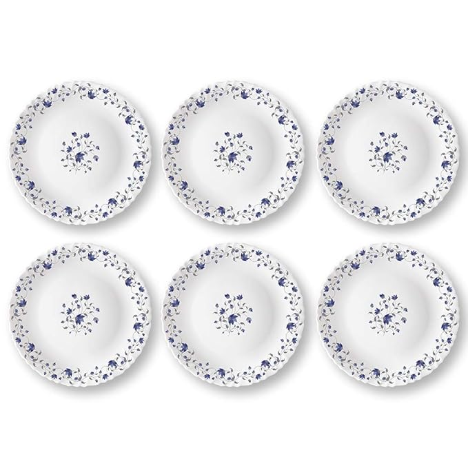 Larah by Borosil Helena Full Plate | Set of 6 | 11 Inch | White