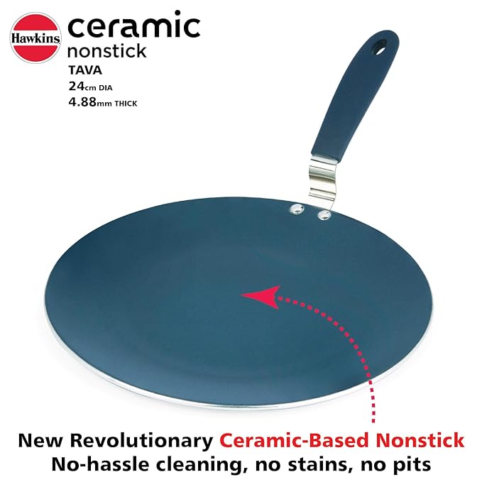 Hawkins Ceramic Nonstick Tava 24 cm Granite Griddle