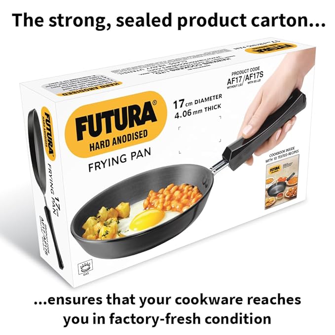 Hawkins Futura 17 cm Frying Pan, Hard Anodised Fry Pan, Small Frying Pan, Black