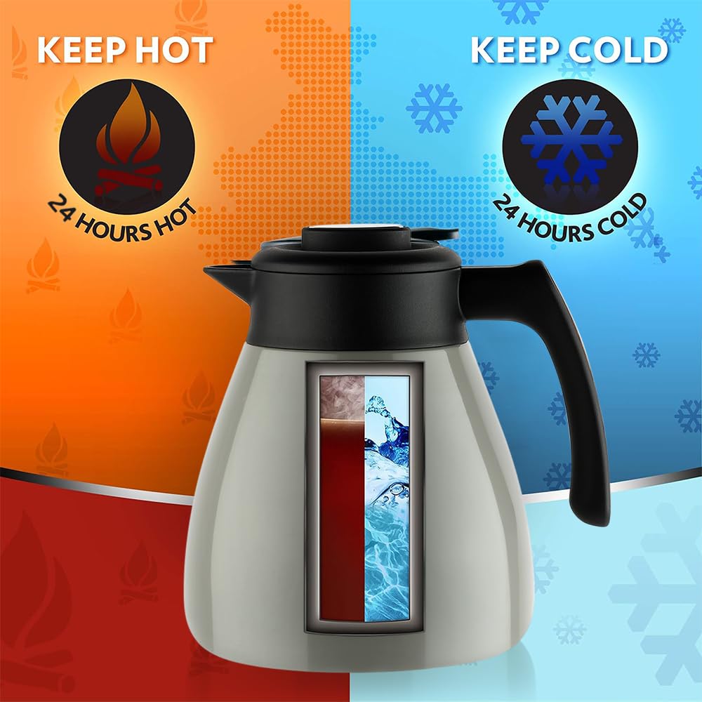 Borosil Stainless Steel Teapot Birch | 1500ml Teapot With Handle