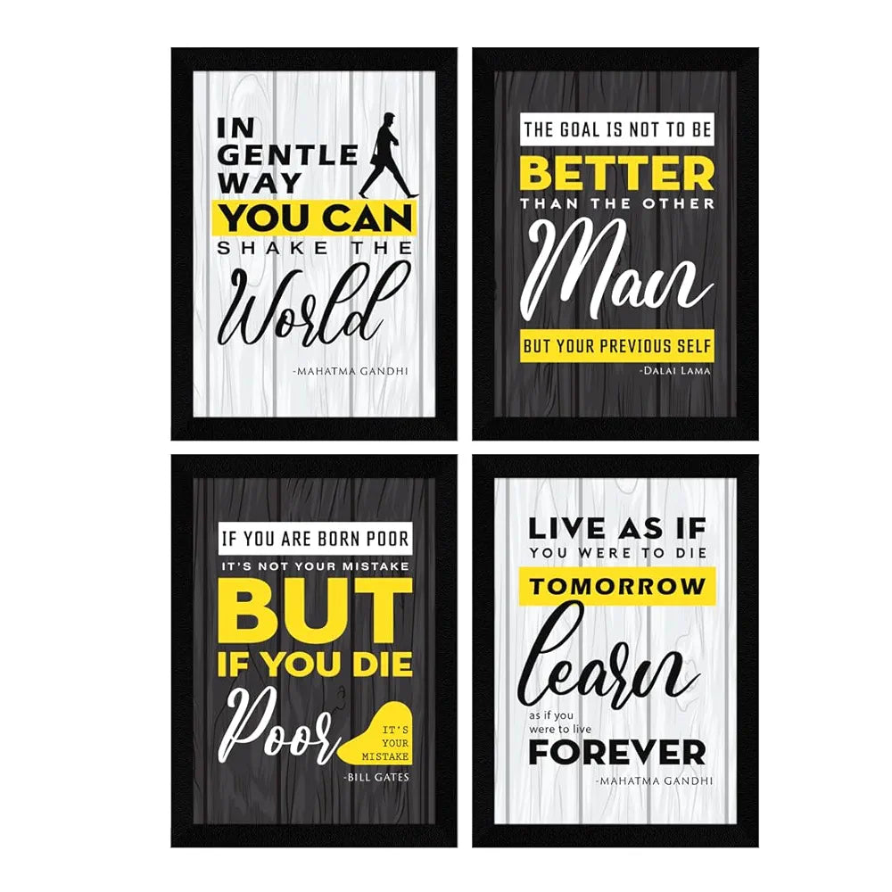 ArtX Paper Learn Motivational Framed Posters A4 Set of 4
