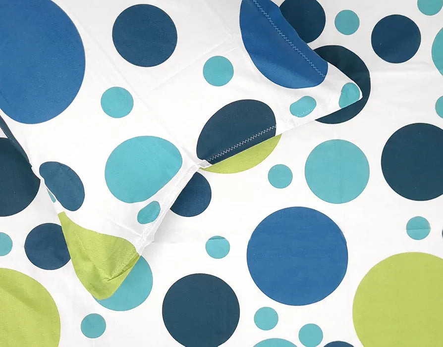 Divine Casa 100% Cotton 144 TC Bedsheet for Double Bed King Size Bedsheet with 2 Pillow Covers Colour Blue Lagoon