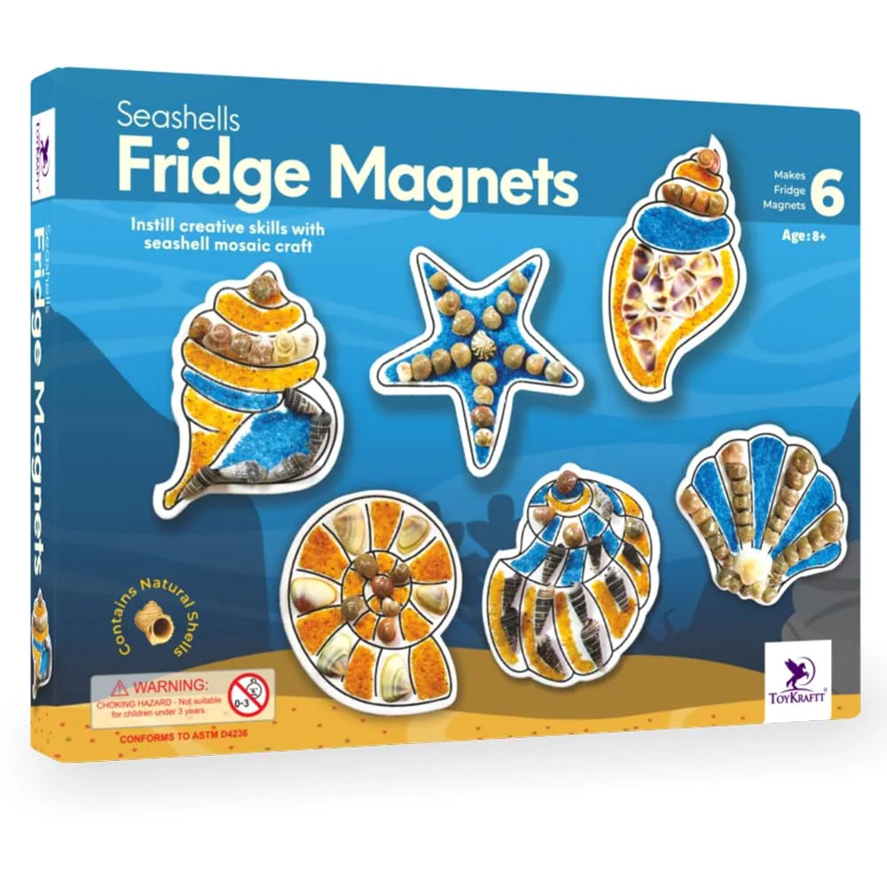 TOYKRAFTT Art N Craft Kit for Kids, Creative & DIY Toys, Kids Activity for Age of 8+ Year - Seashells Fridge Magnets