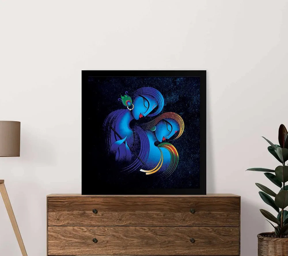 ArtX Radha Krishna Eternal Love Abstract Big Canvas Painting