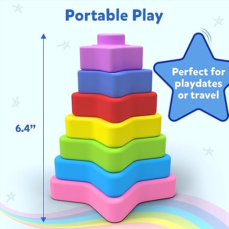 Skillmatics Silicone Stacking Toys Starry Stacker Montessori Toys & Games Activity & Learning Toy
