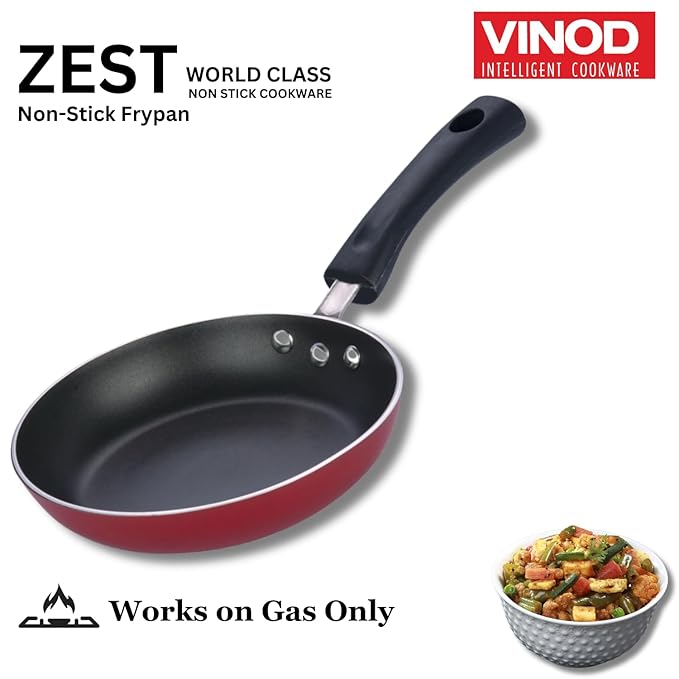 Vinod Zest Inducto Aluminium Non Stick Frypan - 24 cm | 3mm Extra Thick | 3 Layer Coating