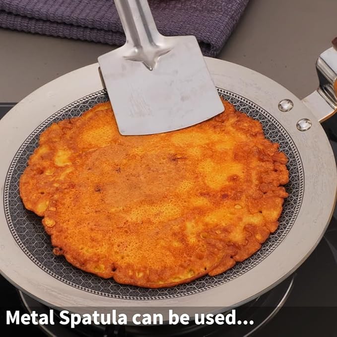 Hawkins 24 cm Paratha Tava, Triply Stainless Steel Shielded Nonstick Tawa